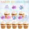 120 Pcs Firework Cupcake Toppers Foil Frill Toothpicks Cake Decorations Sparkle Tinsel Cupcake Toppers Cocktail Picks Firework Par